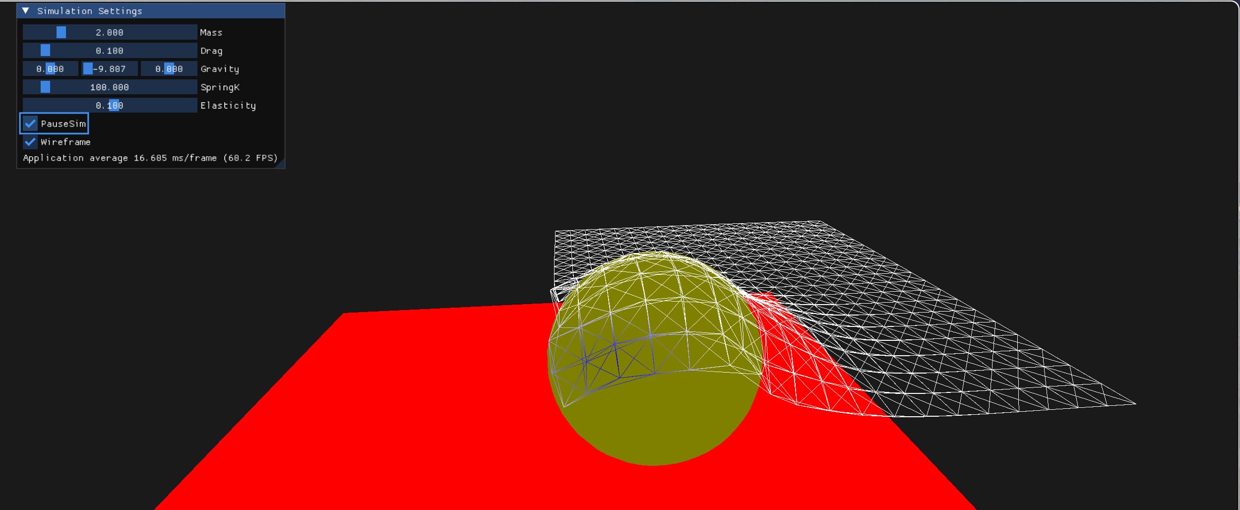 Cloth Simulation project screenshot