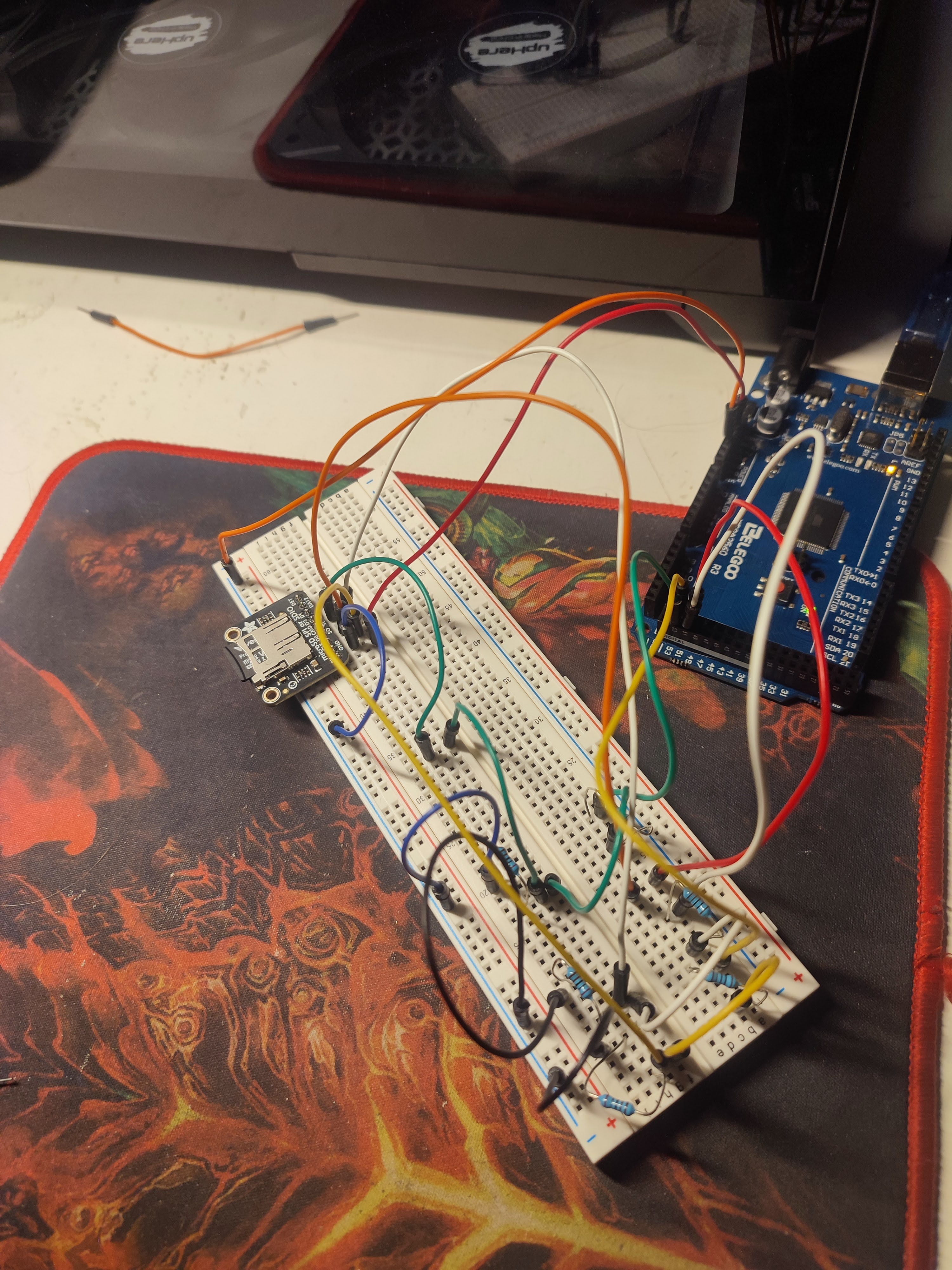 Wiring of the Adafruit Breakout board and Arduino with volatage dividers